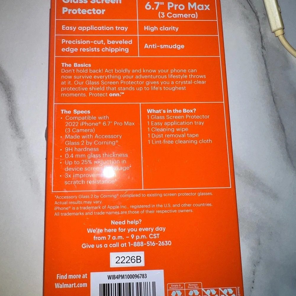 On Running Orange Glass Screen Protector for iPhone 6.7